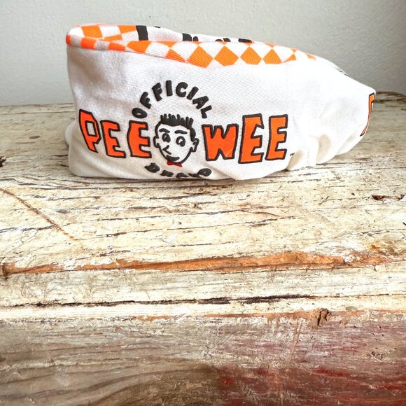 Peewee Hermans Playhouse Checkered Cap - Orange and White, DEADSTOCK NWT Vintage - Picture 6 of 9